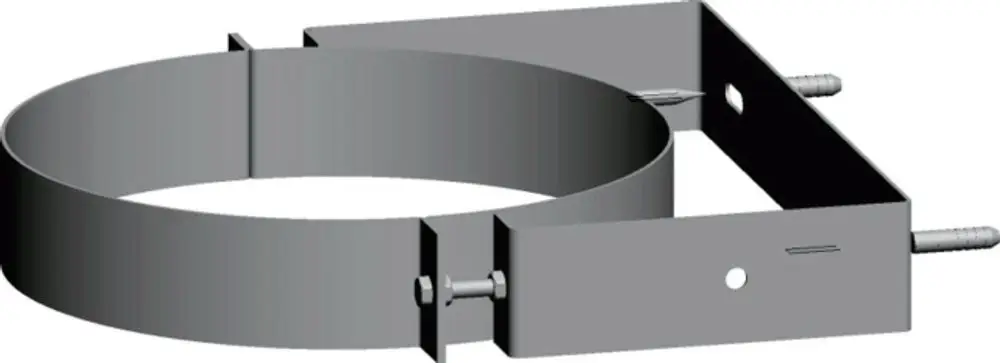Edelstahl-Wandhalterung in runder Form, mit zwei seitlichen Montageplatten zur Befestigung, geeignet für verschiedene Anwendungen, z. B. von Wolf.